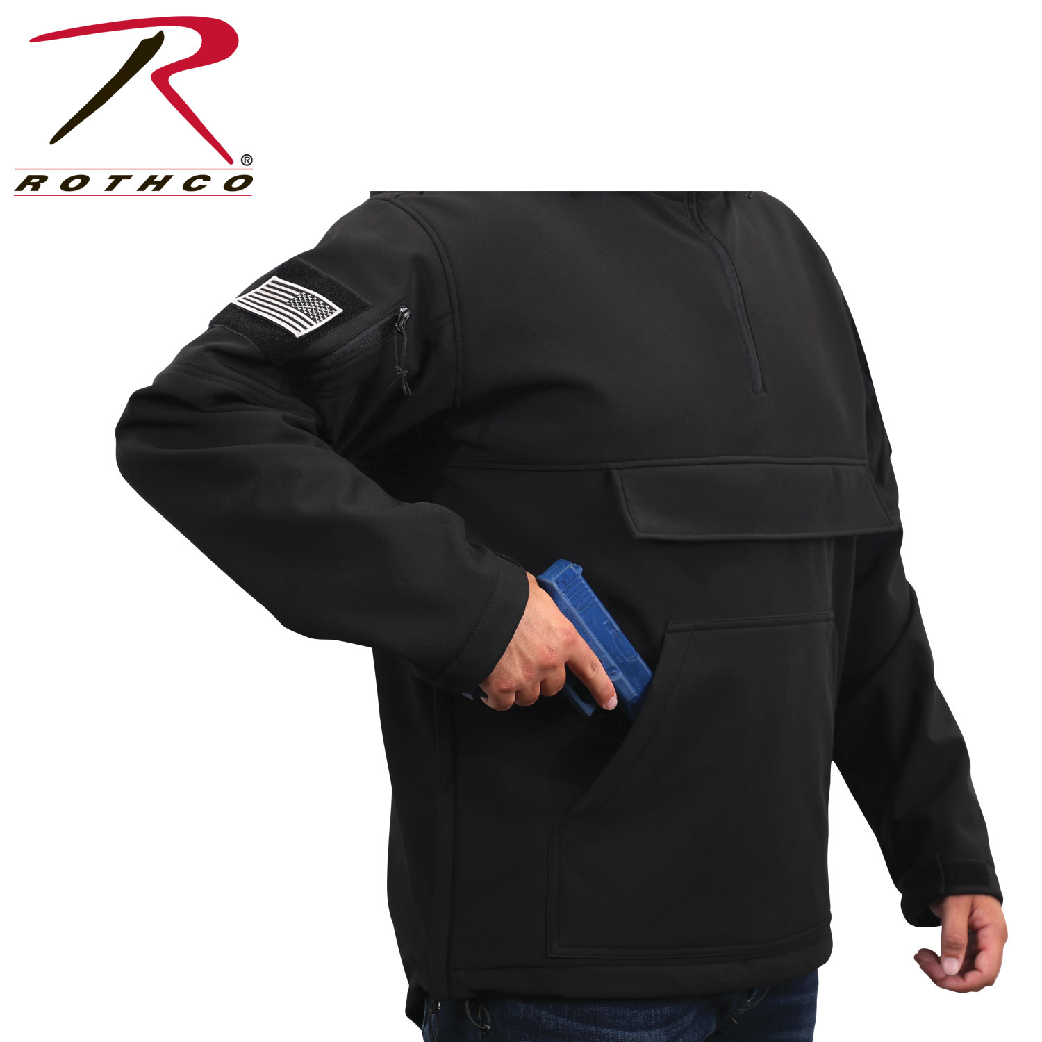 Rothco Concealed Carry Soft Shell Anorak Parka – Black w/ WPRSC logo ...