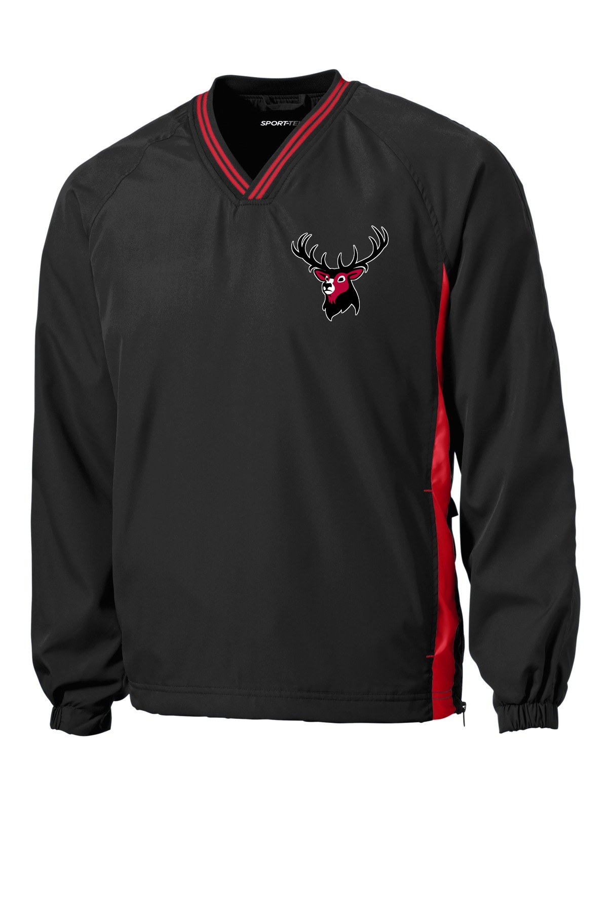 Sport-Tek Tipped V-Neck Raglan Wind Shirt. JST62