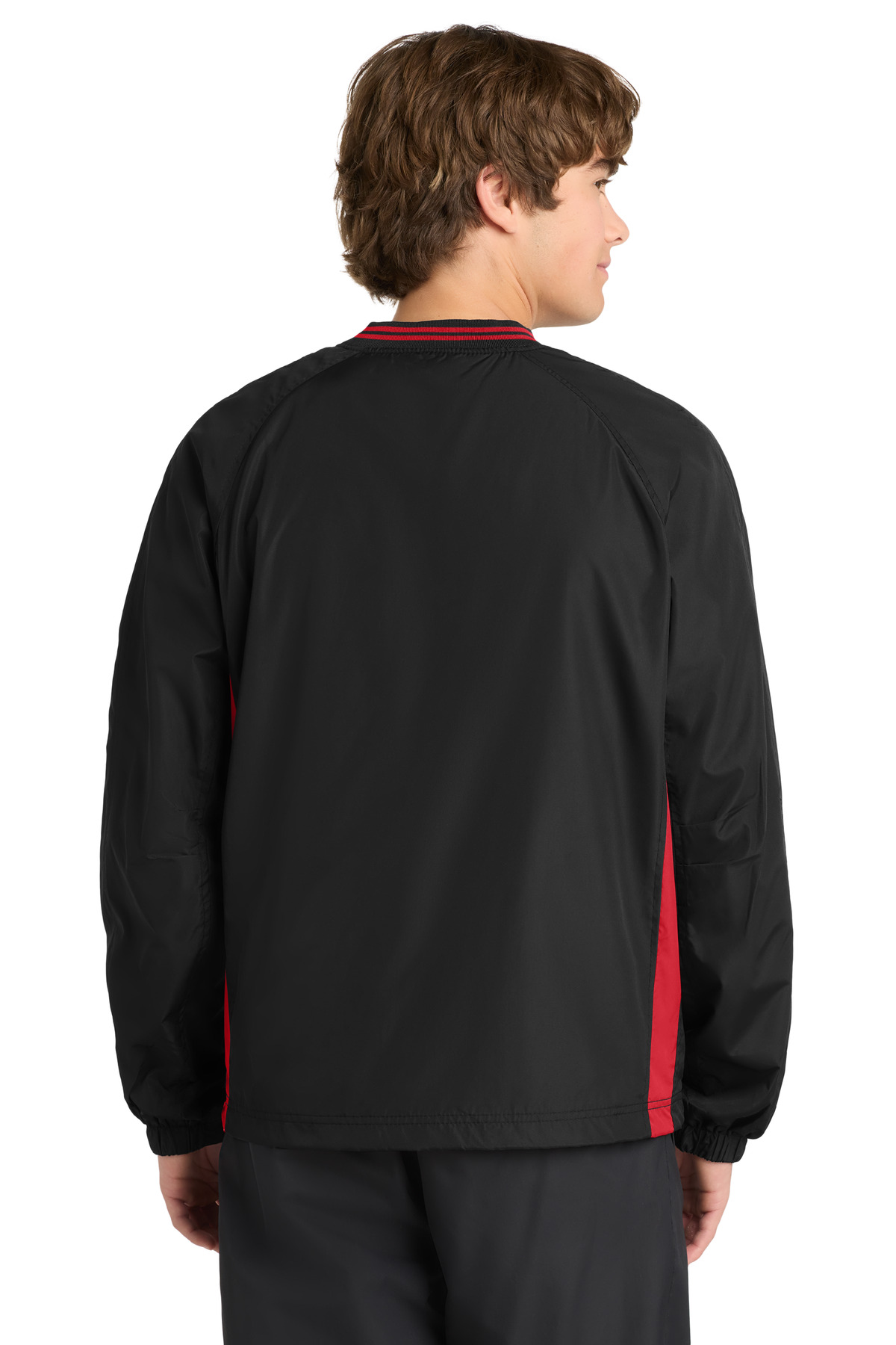 Sport-Tek Tipped V-Neck Raglan Wind Shirt. JST62 - Image 4