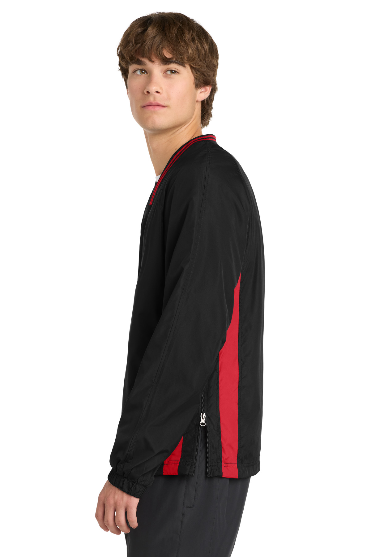 Sport-Tek Tipped V-Neck Raglan Wind Shirt. JST62 - Image 5